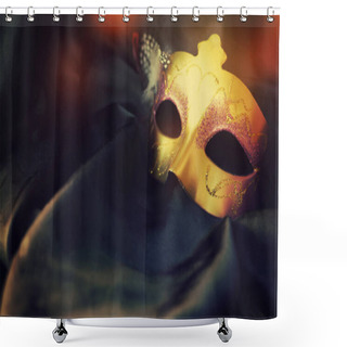 Personality  Carnival Mask On The Black Backround Shower Curtains