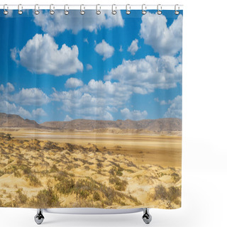 Personality  Beautiful Desert Landscape With Blue Sky At Cabo De Vela. La Guajira, Colombia. Shower Curtains