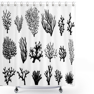Personality  Coral Silhouettes Shower Curtains