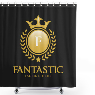 Personality  Letter F Logo - Classic Luxurious Style Logo Template Shower Curtains