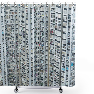 Personality  Hign Density Residential Building In Hong Kong Shower Curtains