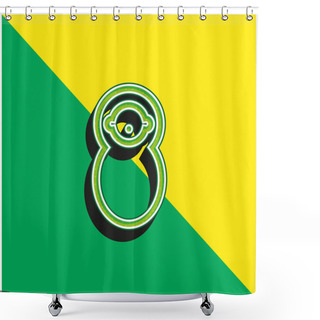 Personality  Baby Wrapped In Swaddle Green And Yellow Modern 3d Vector Icon Logo Shower Curtains