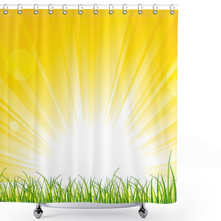 Personality  Grass On The Sunshine Rays Shower Curtains