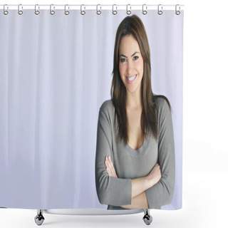 Personality  Young Woman Portrait Shower Curtains