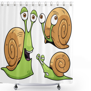 Personality  Snail Cartoon Shower Curtains