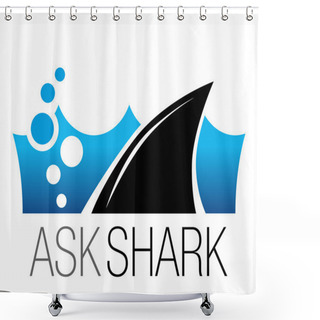 Personality  Shark Business Logo. Vector Symbol, Sign, Illustration, Template Shower Curtains