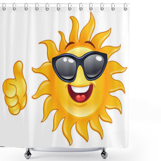 Personality  Thumb Up Sun Shower Curtains