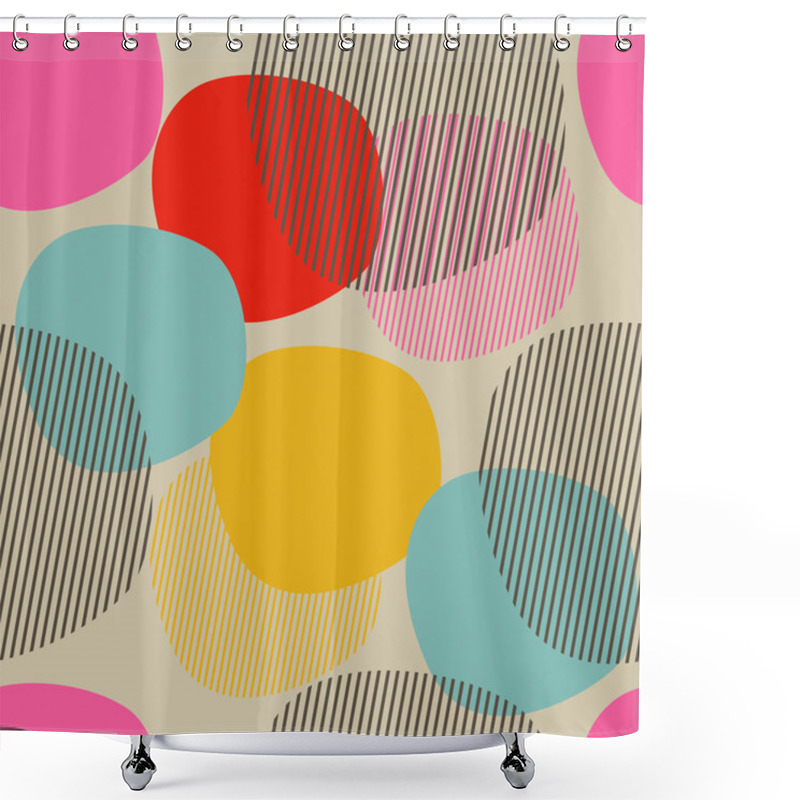 Personality  Abstract Seamless Pattern With Circles Shower Curtains