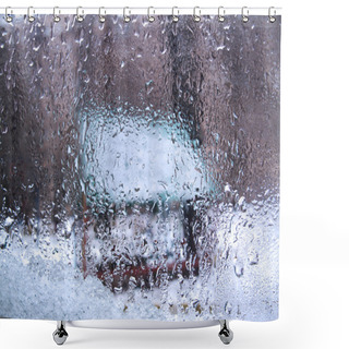 Personality  Glass In Water And Snow Shower Curtains