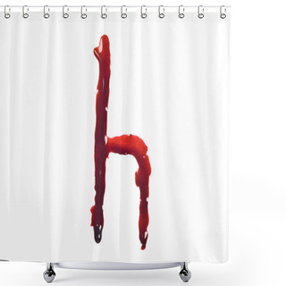 Personality  Dripping Slashed Blood Fonts The Letter Lower Case H Shower Curtains