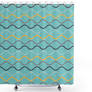 Personality  Seamless Pattern Of Colorful Waves. Shower Curtains
