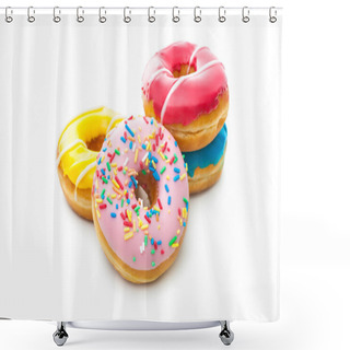 Personality  Delicious Donuts With Sprinkles Shower Curtains