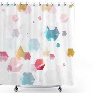 Personality  Vector Abstract Color 3d Hexagonal. Shower Curtains