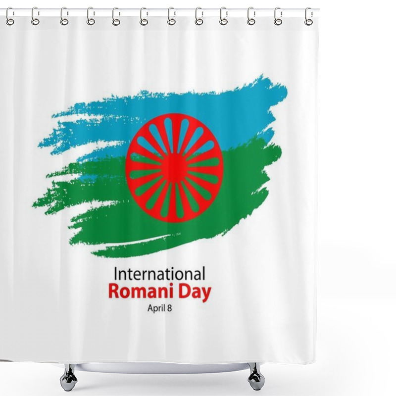 Personality  International Romani Day Vector Template Design Illustration Shower Curtains