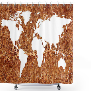 Personality  World Map White Background Shower Curtains