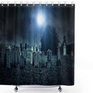 Personality  Cemetery Night Shower Curtains