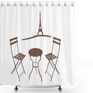 Personality  Vector Illustration Of,two Chairs Outside , EPS 10 File Shower Curtains