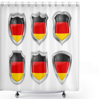 Personality  Different Icons With Flag Of Germany Shower Curtains