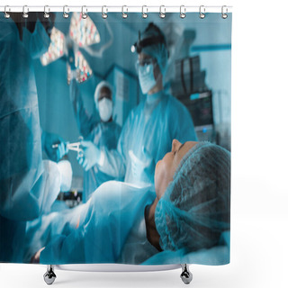 Personality  Patient Lying On Operating Table During Surgery Shower Curtains