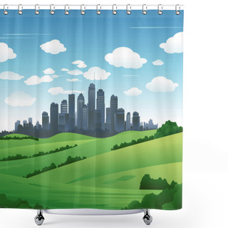 Personality  Big City Suburb Background Shower Curtains