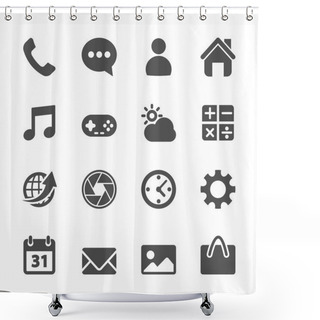 Personality  Smart Phone Application Icon Set, Vector Eps10 Shower Curtains