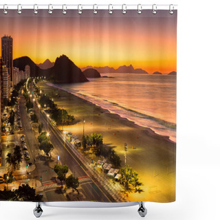 Personality  Copacabana Beach At Dawn Shower Curtains