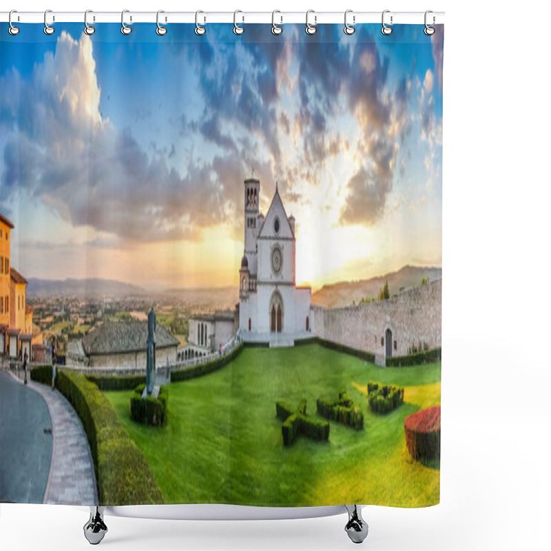 Personality  Basilica Of St. Francis Of Assisi At Sunset, Umbria, Italy Shower Curtains