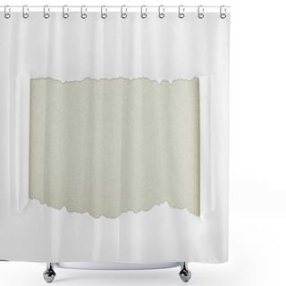 Personality  Ripped White Textured Paper With Curl Edges On Grey Background  Shower Curtains