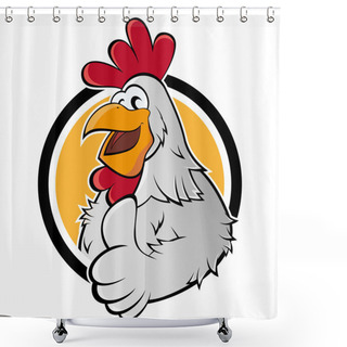 Personality  Funny Cartoon Chicken Shower Curtains