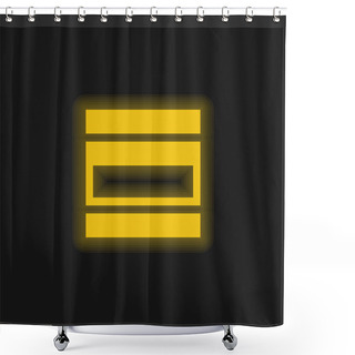 Personality  Accordion Menu Yellow Glowing Neon Icon Shower Curtains