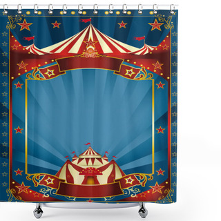 Personality  Blue Magic Circus Poster Shower Curtains