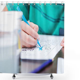 Personality  Child Drawing Picture  Shower Curtains