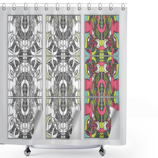 Personality  Vector Set Of Art Banners Shower Curtains