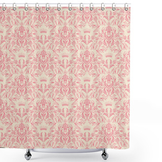 Personality  Damask Seamless Floral Pattern Shower Curtains