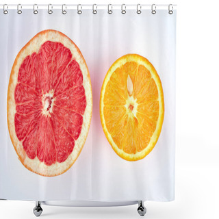 Personality  Half Of Grapefruit And Orange. Shower Curtains
