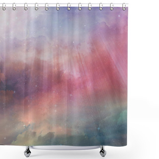 Personality  Colorful Starry Sky Background Shower Curtains
