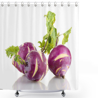Personality  Fresh Turnip Isolated On White Shower Curtains