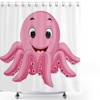Personality  Cute Octopus Cartoon Shower Curtains