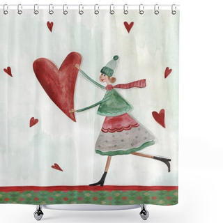 Personality  Greeting Card Shower Curtains