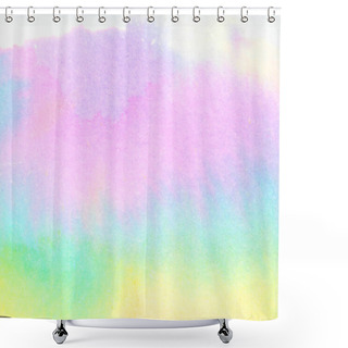 Personality  A Gentle Pastel Colour Watercolour Paint Background On White Paper Shower Curtains