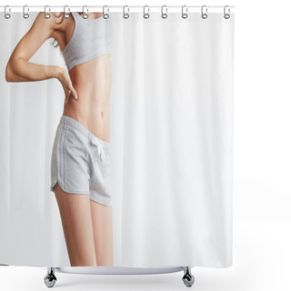 Personality  Slim Tanned Womans Body. Shower Curtains