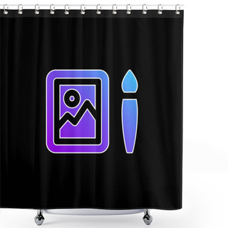 Personality  Art Blue Gradient Vector Icon Shower Curtains