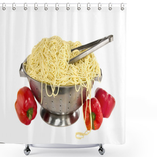 Personality  Pasta In Colander Shower Curtains