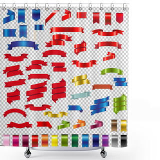 Personality  Color Web Ribbons Big Set Shower Curtains