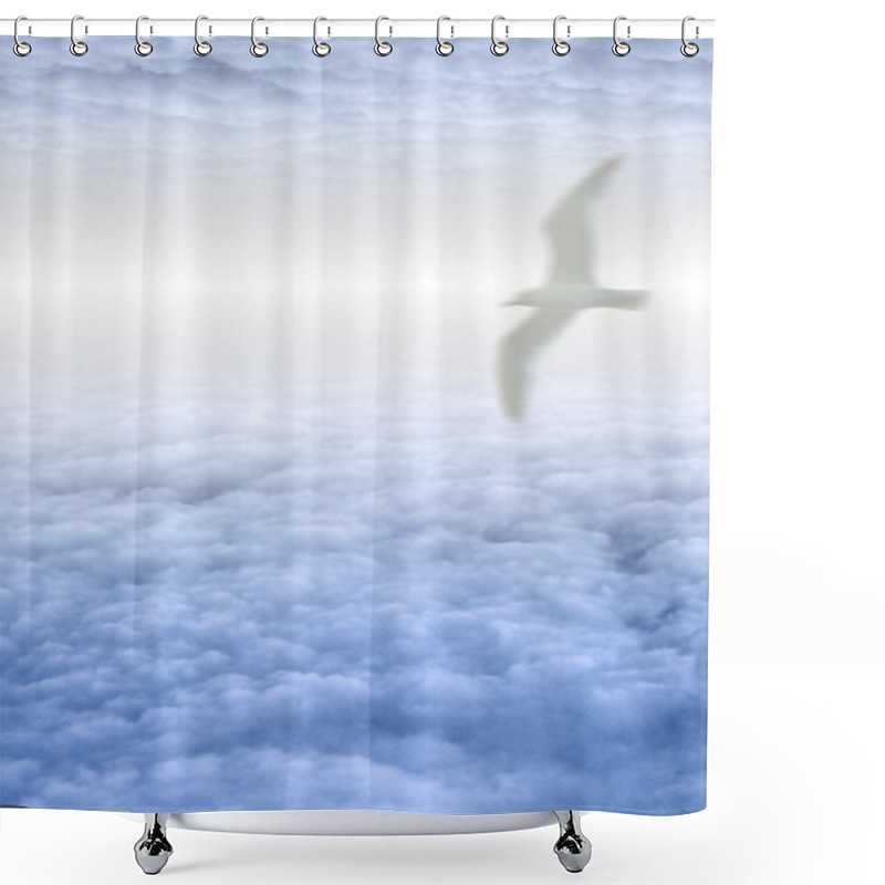 Personality  White Bird in Clouds shower curtains