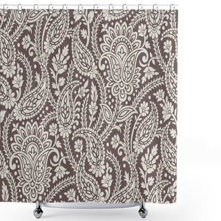 Personality  Seamless Traditional Indian Paisley Wallpaper Shower Curtains