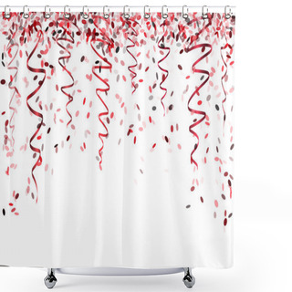 Personality  Falling Red Confetti Shower Curtains