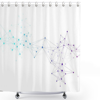 Personality  Geometric Graphic Background Molecule And Communication. Connected Lines With Dots. Minimalism Chaotic Illustration Background. Concept Of The Science, Chemistry, Biology, Medicine, Technology Vector Shower Curtains
