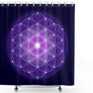 Personality  Bright Flower Of Life With Stars Shower Curtains