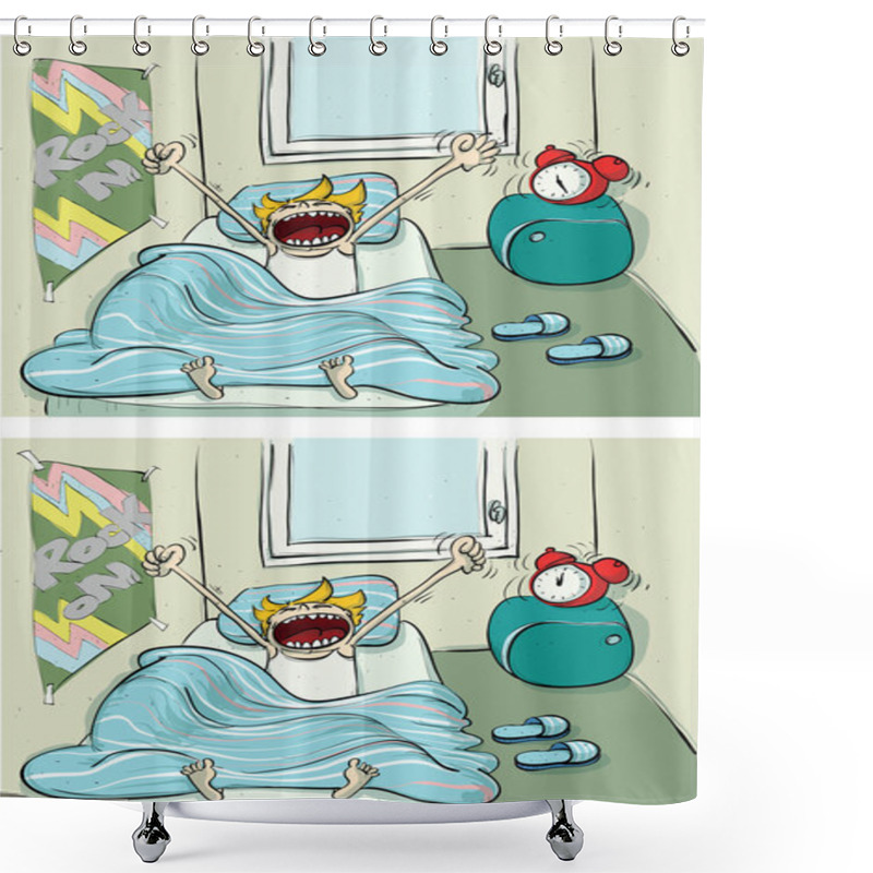 Personality  Waking up Differences Visual Game shower curtains